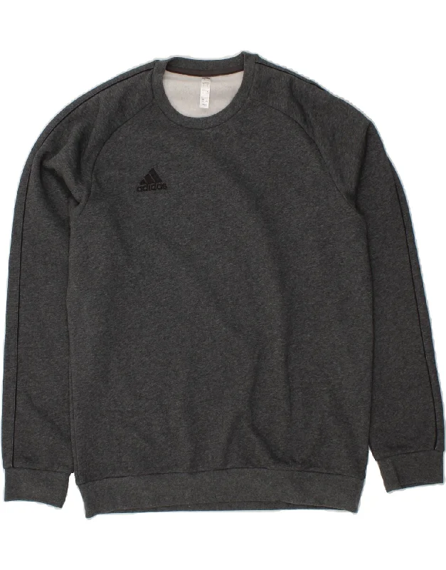 ADIDAS Mens Sweatshirt Jumper Large Grey Cotton Hoodie with Tied Waist Feminine Flattering