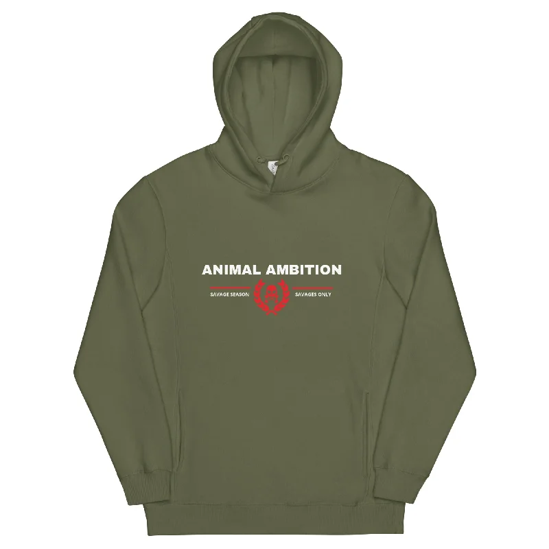 'Animal Ambition' Unisex Lifestyle Hoodie Hoodie with Raglan Sleeves Sporty Comfortable