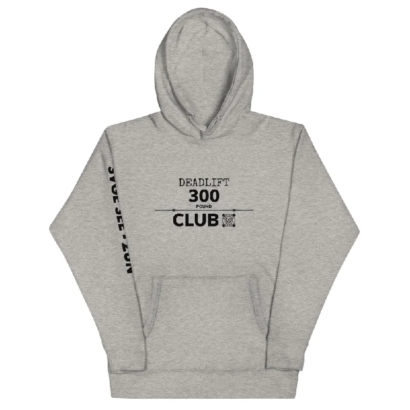 'Barbell Club' 300lb Deadlift Club Unisex Hoodie Hoodie with Half-Zip Sporty Casual