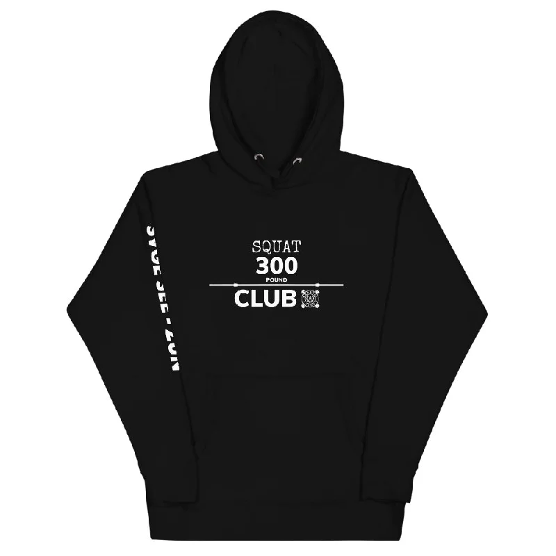 'Barbell Club' 300lb Squat Club Unisex Hoodie Hoodie with Hood Adjustable Protection