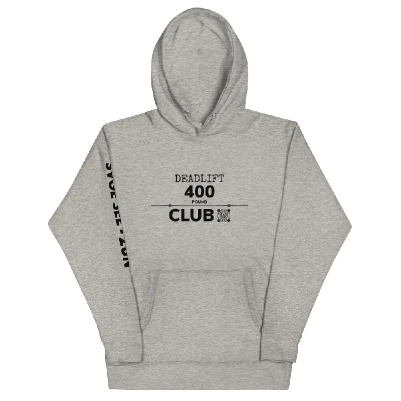 'Barbell Club' 400lb Deadlift Club Unisex Hoodie Hoodie with Full-Zip Functional Layering