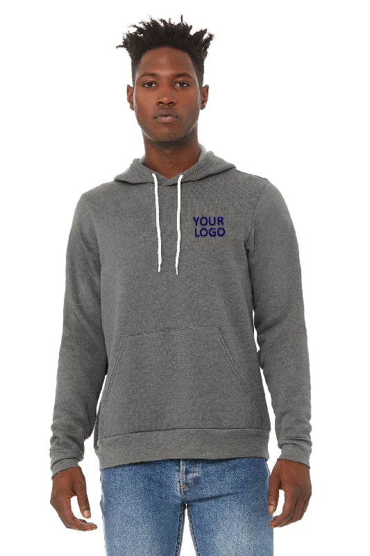 Bella Canvas Unisex Sponge Fleece Hoodie, Deep Heather Hoodie with Embroidery Detailed Premium