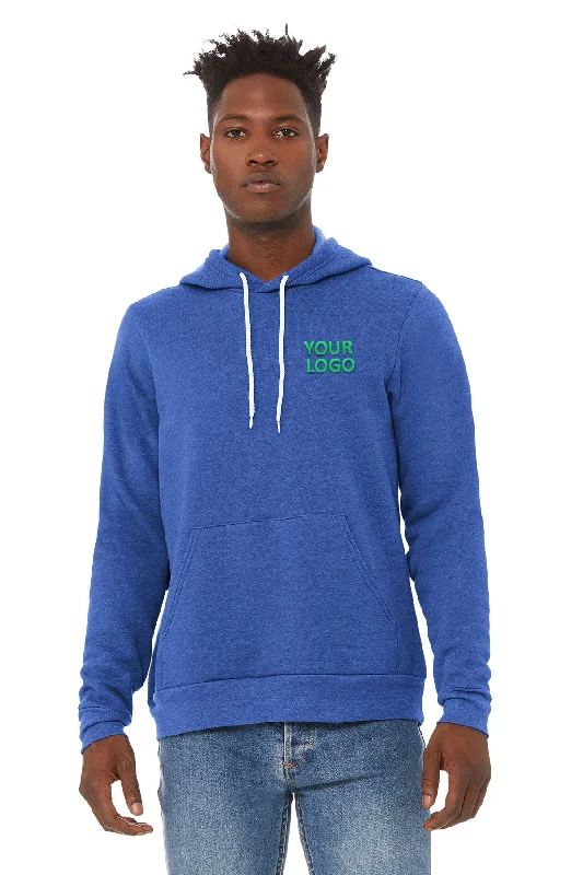 Bella Canvas Unisex Sponge Fleece Hoodie, True Royal Hoodie with Tied Waist Feminine Flattering