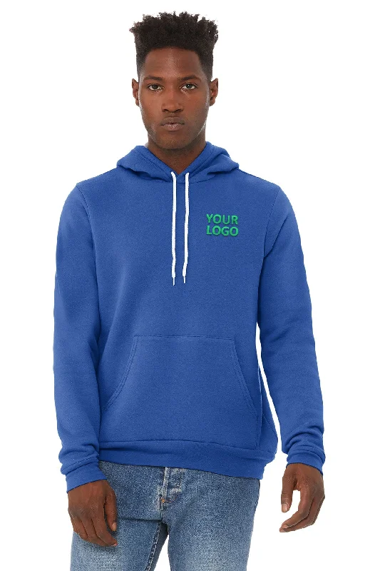 Bella Canvas Unisex Sponge Fleece Hoodie, True Royal Hoodie with Velcro Closure Adjustable Secure