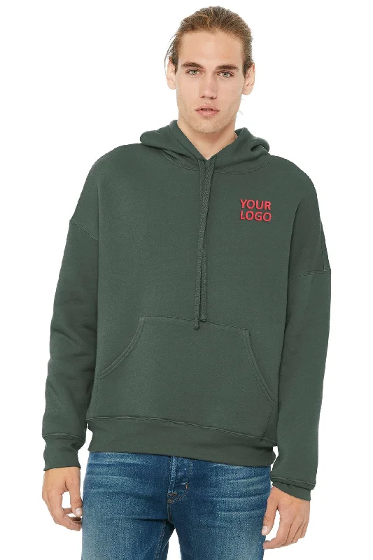 Bella Canvas Unisex Sponge Fleece Hoodie, Military Green Hoodie with Emblem Brand Identity