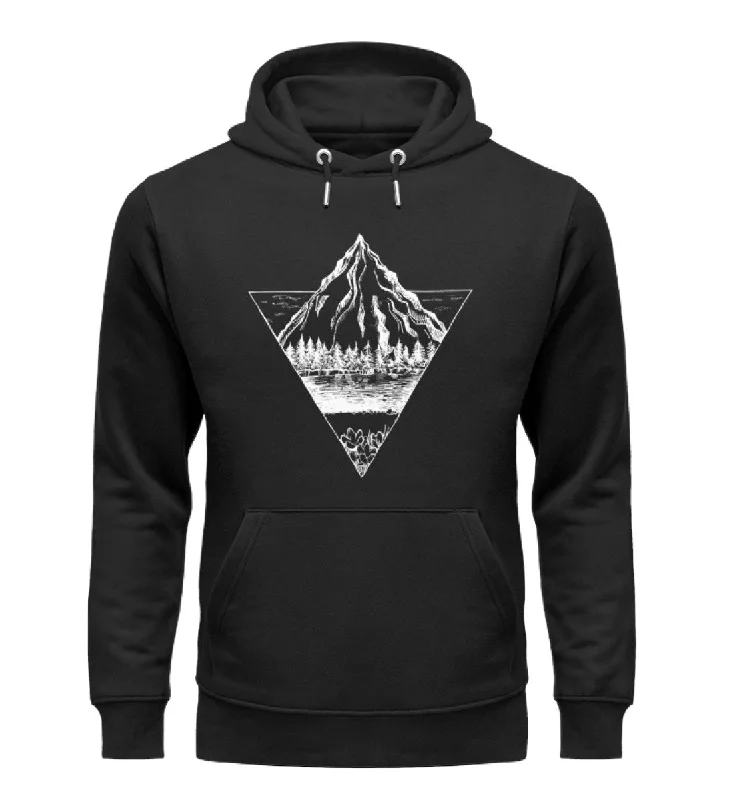 Berg - Geometrisch - Unisex Premium Organic Hoodie Hoodie with Lining Warm Insulated