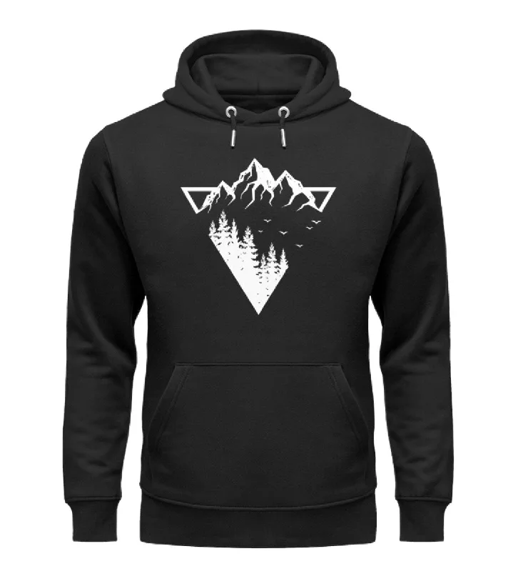 Berge - Geometrisch - Unisex Premium Organic Hoodie Hoodie with Hem Contrast Bold Stylish