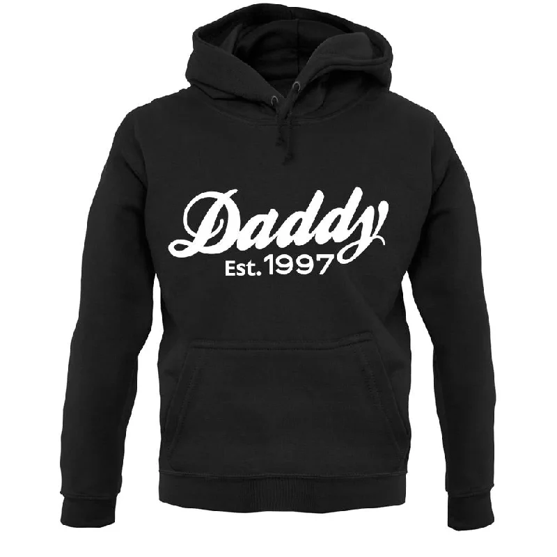 Daddy Est. 1997 Unisex Hoodie Hoodie with Hem Embroidery Detailed Premium