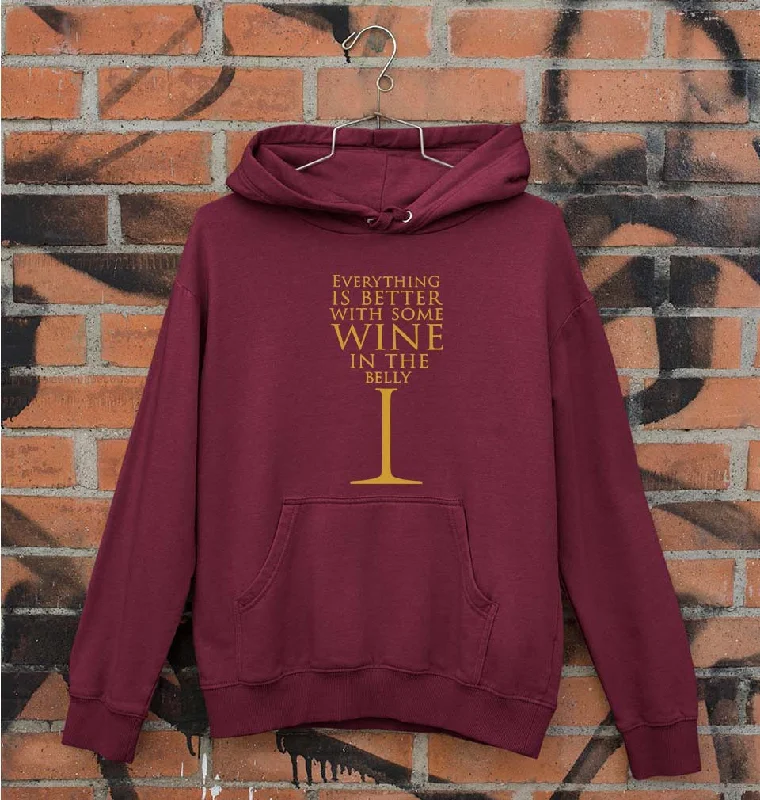 GOT Game Of Thrones Wine In The Belly Unisex Hoodie for Men/Women Hoodie with Hem Elastic Stretchable Comfortable