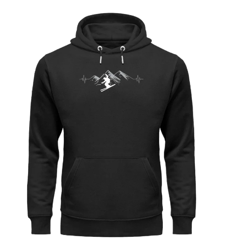 Herzschlag Skifahren - Unisex Premium Organic Hoodie Hoodie with Emblem Brand Identity