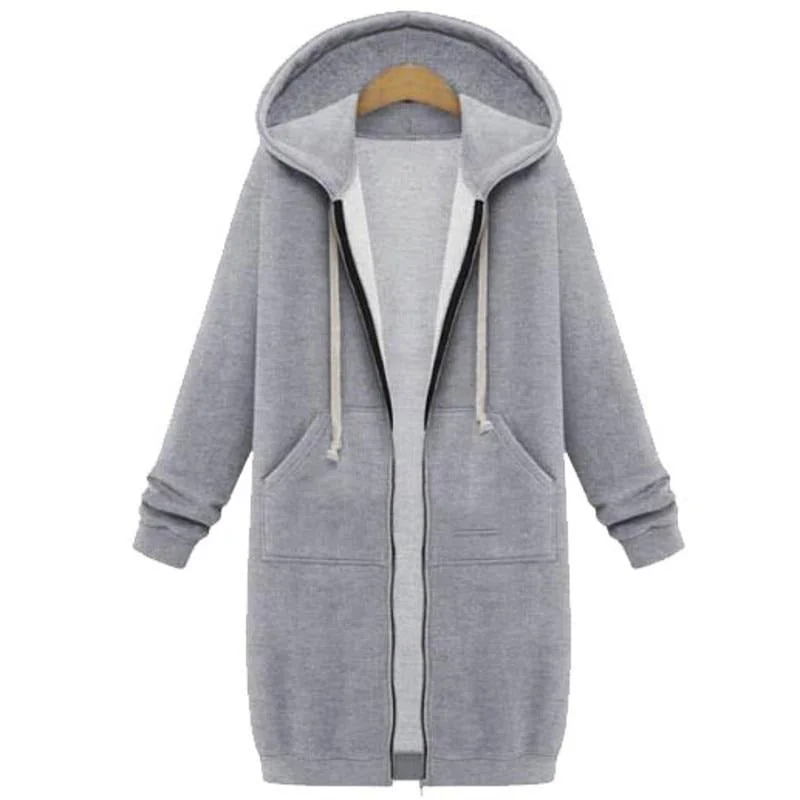 Hoodies Sweatshirt Casual Loose Long Coat Hoodie with Raw Hem Edgy Unfinished