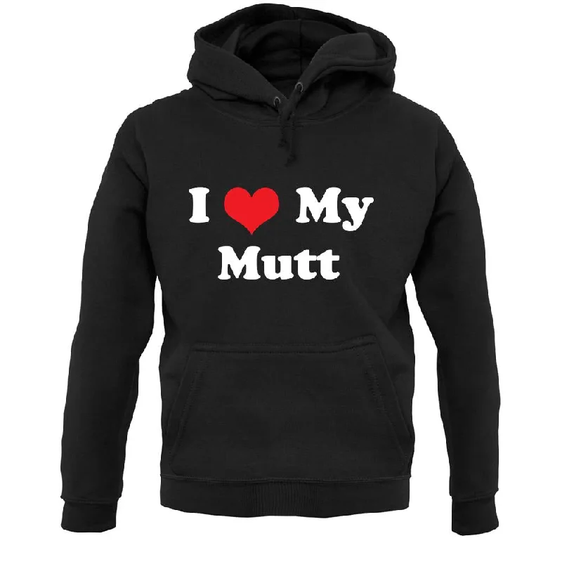 I Love My Mutt Unisex Hoodie Hoodie with Ribbed Neckline Snug Warm