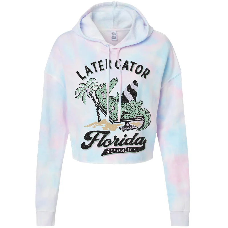 Later Gator Florida Cropped Hoodie Hoodie with Side Slits Relaxed Casual