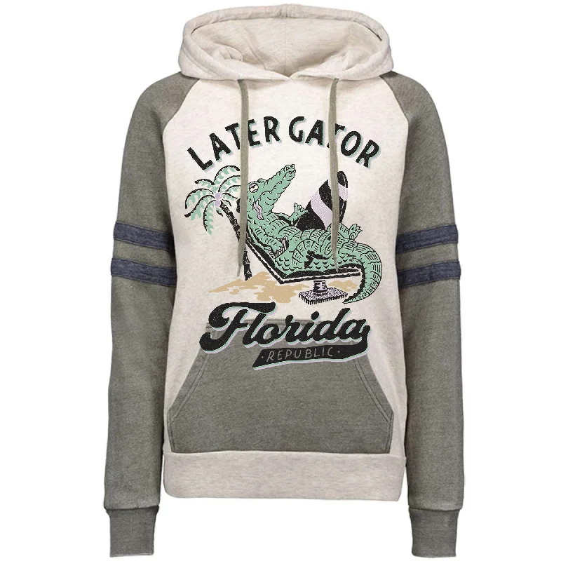 Later Gator Florida Varsity Hoodie Hoodie with Snap Buttons Easy Quick