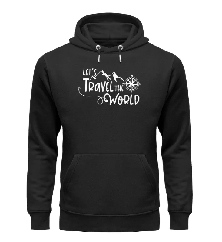 Lets travel the world - Unisex Premium Organic Hoodie Hoodie with Emblem Brand Identity