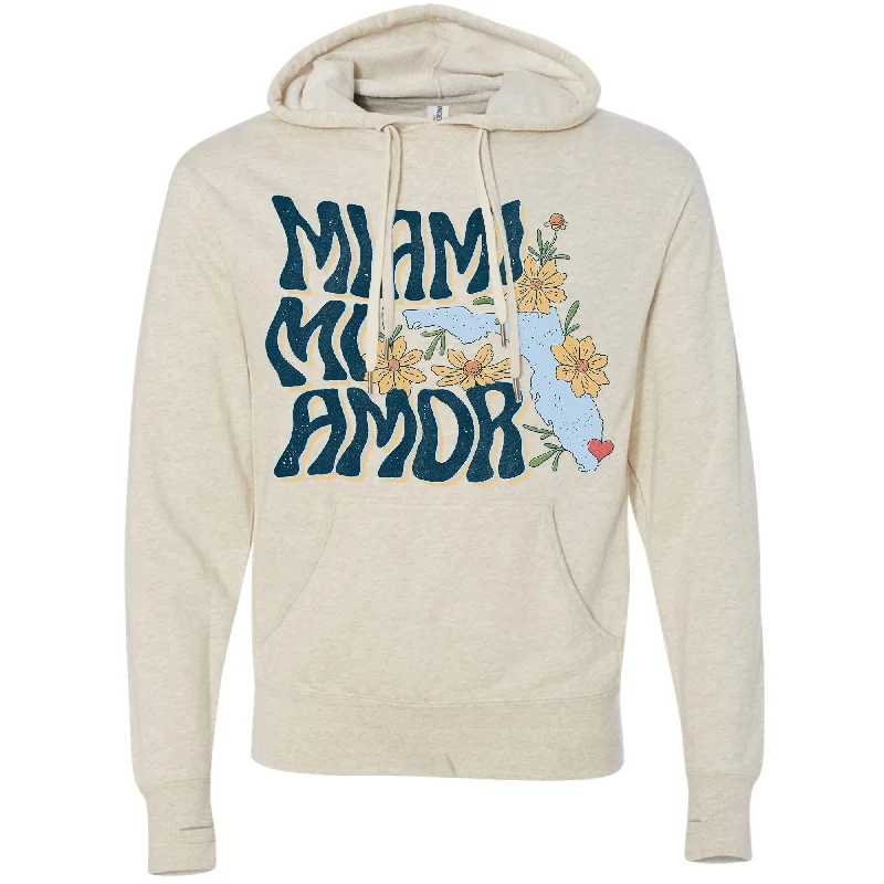 Miami mi Amor Florida Zipper Hoodie Hoodie with Mesh Breathable Sporty