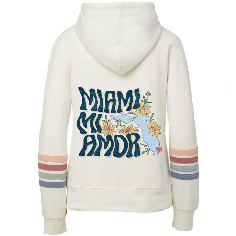 Miami mi Amor Florida Zipper Hoodie Hoodie with Illustration Artistic Creative