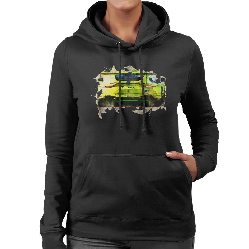 Motorsport Images Aston Martin Vantage AMR Lynn Adams Women's Hooded Sweatshirt Hoodie with Side Slits Relaxed Casual