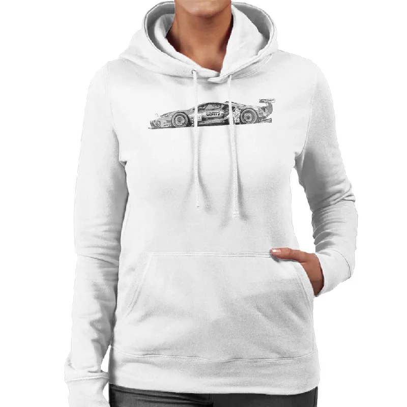 Motorsport Images Ford GT Priaulx Tincknell Women's Hooded Sweatshirt Hoodie with V-Neck Classic Versatile