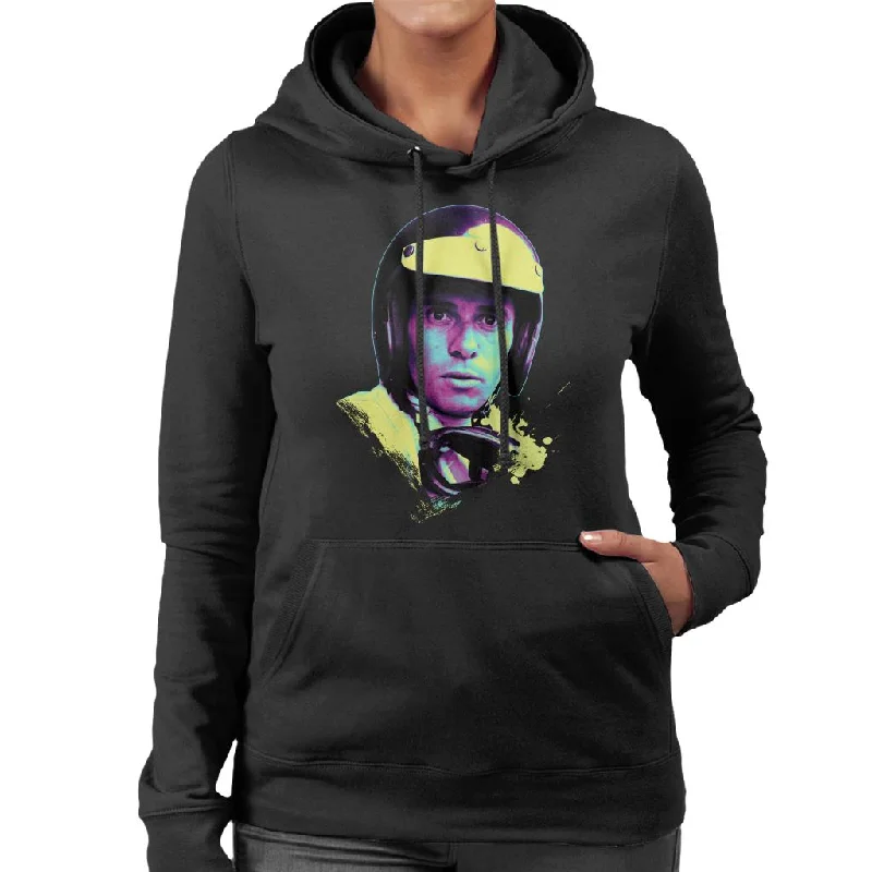 Motorsport Images Jim Clark Portrait Women's Hooded Sweatshirt Hoodie with Rolled Sleeves Casual Relaxed