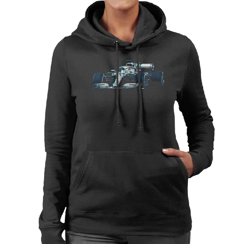 Motorsport Images Mercedes AMG F1 W10 EQ Power Women's Hooded Sweatshirt Hoodie with High-Low Hem Asymmetrical Trendy