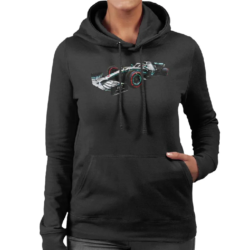 Motorsport Images Mercedes AMG F1 W10 Lewis Hamilton Women's Hooded Sweatshirt Hoodie with Drawstring Waist Adjustable Fitted