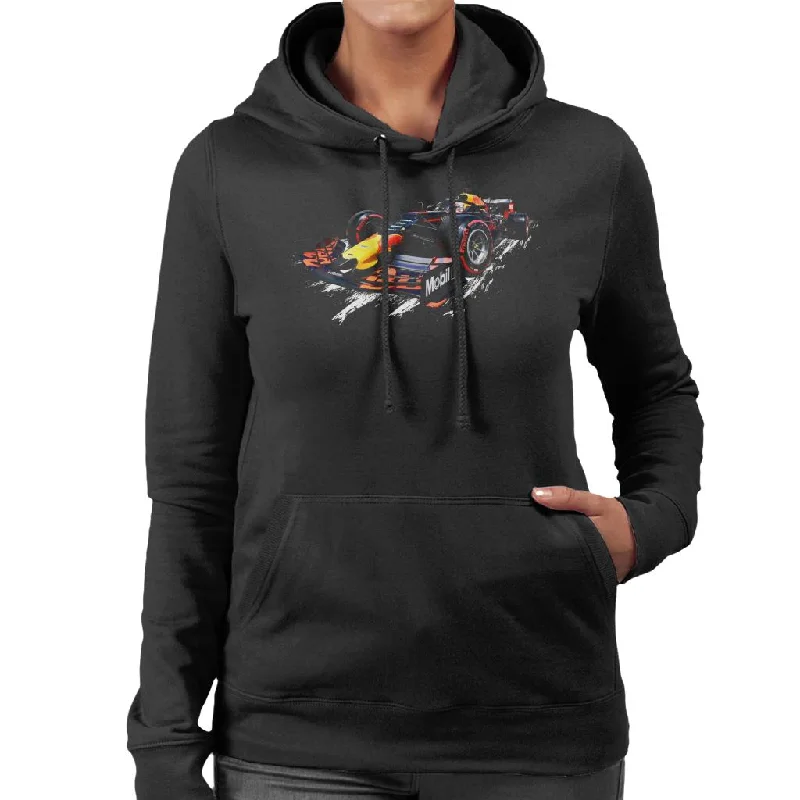 Motorsport Images Red Bull Racing RB15 Max Verstappen Women's Hooded Sweatshirt Hoodie with Front Slit Layering Stylish