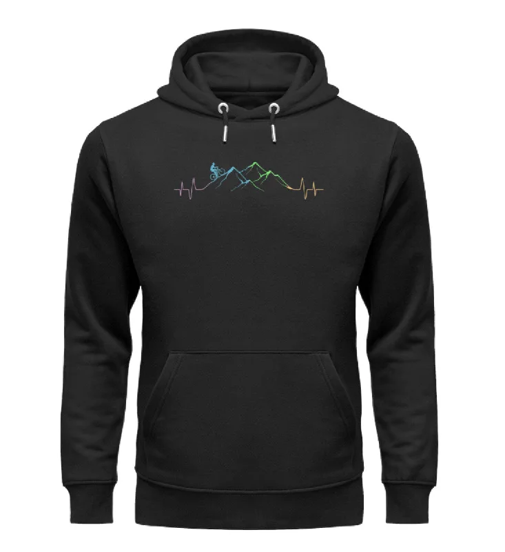 Mountainbiker auf Berg - Unisex Premium Organic Hoodie Hoodie with Hem Drawcord Adjustable Customizable