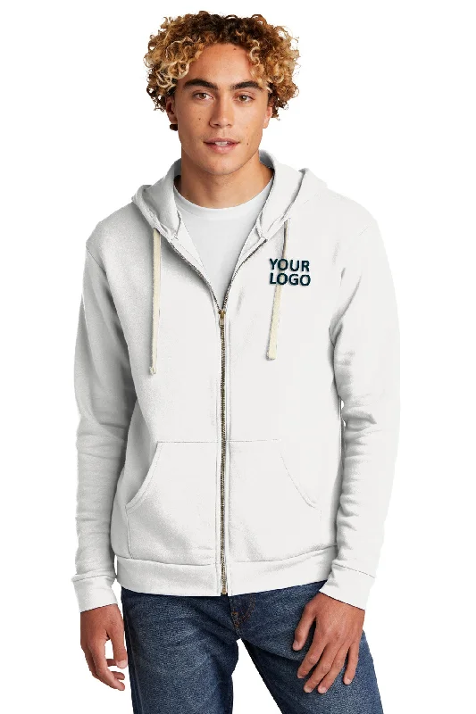 Next Level Unisex Beach Fleece Custom Zip Hoodies, White Hoodie with Magnetic Closure Innovative Modern