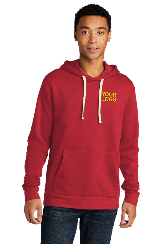 Next Level Unisex Beach Fleece Customized Hoodies, Red Hoodie with Raglan Sleeves Sporty Comfortable