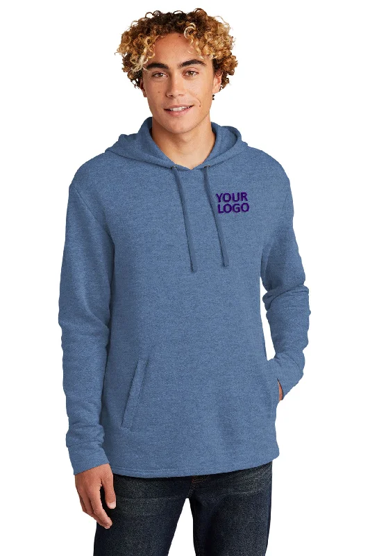 Next Level Unisex PCH Fleece Customized Hoodies, Heather Bay Blue Hoodie with Double Zipper Versatile Adjustable