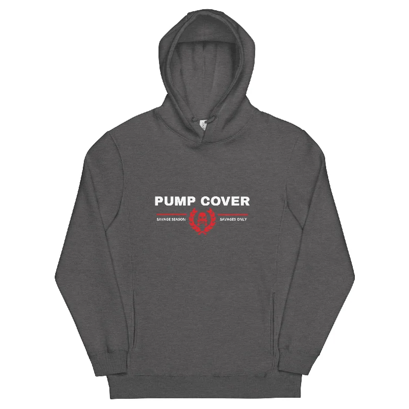 ‘Pump Cover’ Unisex Lifestyle Hoodie Hoodie with Frayed Bohemian Relaxed