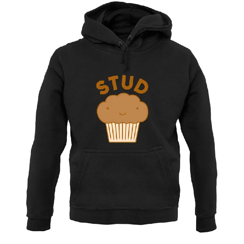 Stud Muffin Unisex Hoodie Hoodie with Monochrome Minimalist Simple