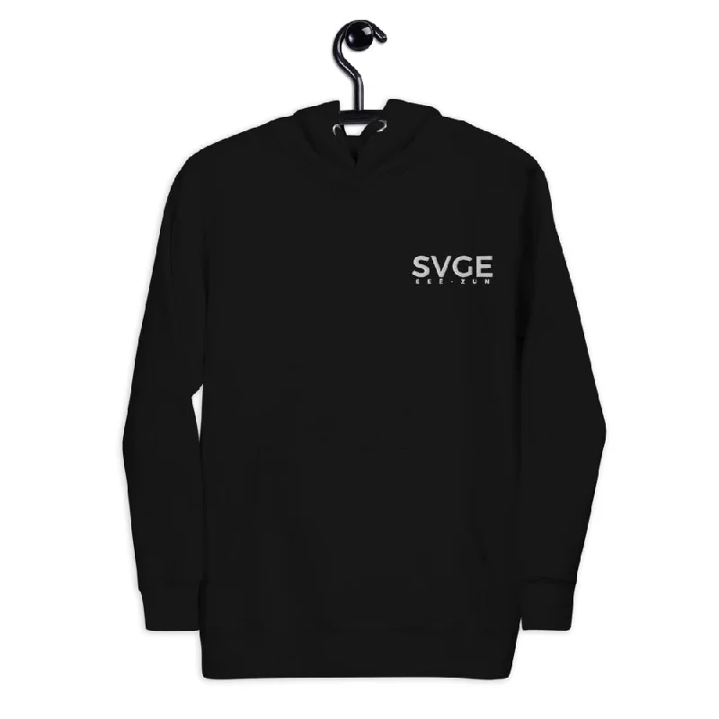 SVGE Collection Black Lifestyle Hoodie Hoodie with Button Classic Timeless