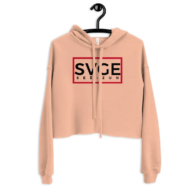 SVGE Collection Peach Crop Hoodie Hoodie with Stripes Bold Sporty