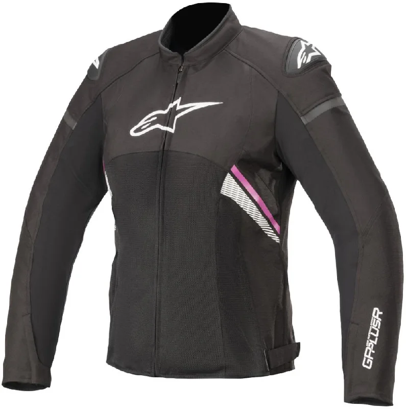 Alpinestars Women’s Stella T-GP Plus R v3 Airflow Black, White and Fuchsia Textile Jacket Jersey Jacket Tulle Jacket Batik Jacket