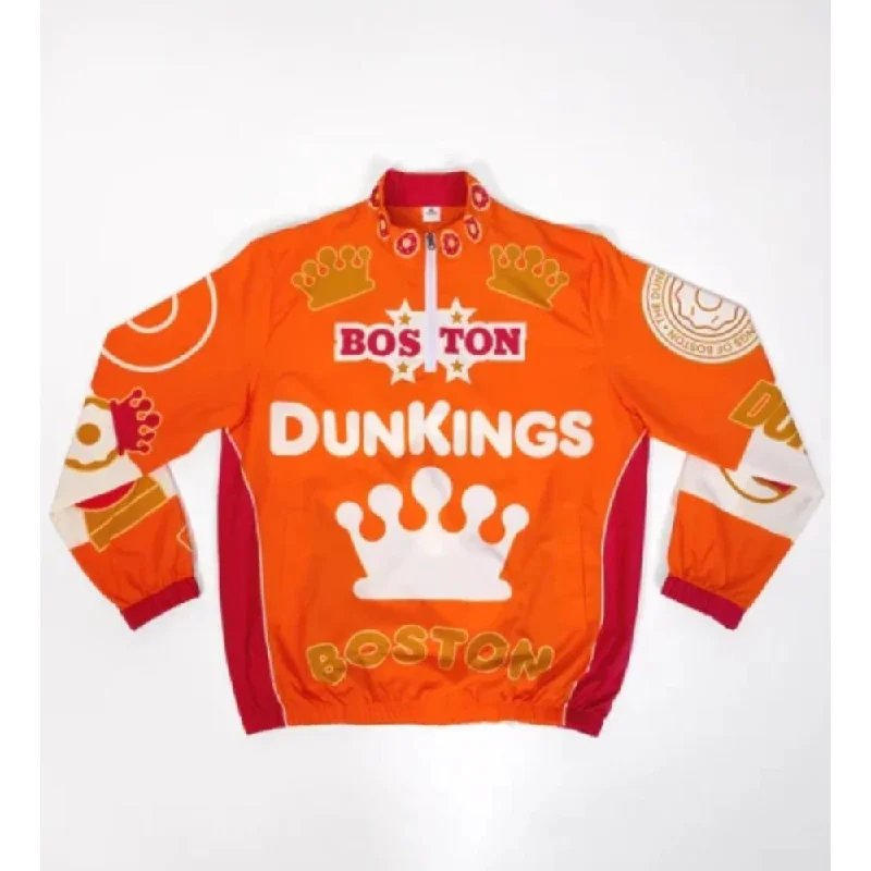 Boston Dunkings Donuts Track Jacket Rayon Fabric Velvet Fabric Corduroy Fabric