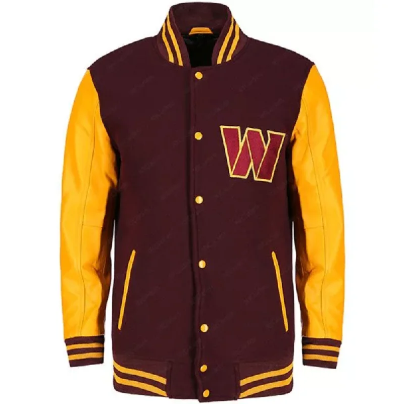 Commanders Varsity Jacket Snapped Jacket Toggled Jacket Drawstring Jacket