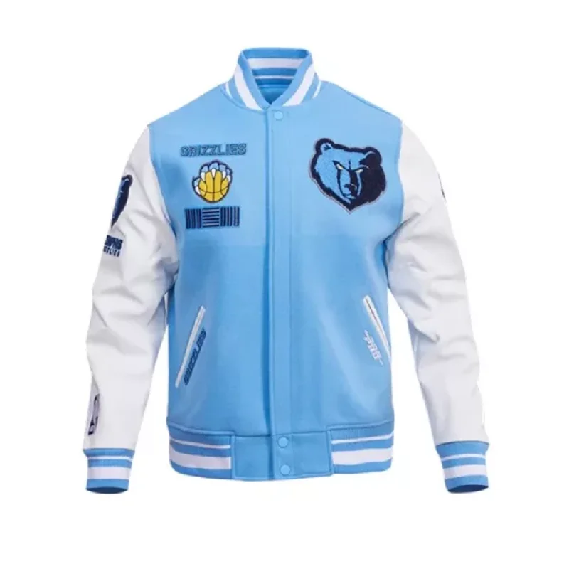 Memphis Grizzlies Varsity Jacket Boat Neck Shawl Collar Notched Collar