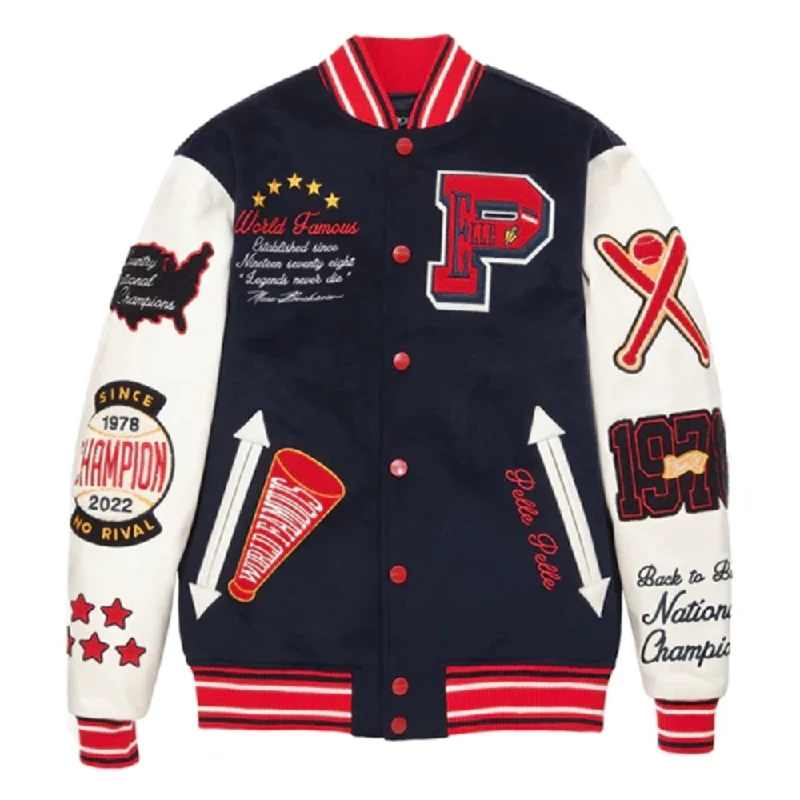 Pelle Pelle Varsity Jacket Tiered Jacket Buttoned Jacket Zippered Jacket