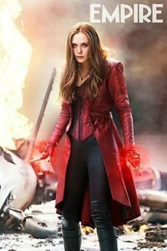 Scarlet-Witch-Elizabeth Olsen's-Wanda Maximoff-Long-Women-Leather-Costume-Jacket-Coat Chenille Jacket Brocade Jacket Lace Jacket