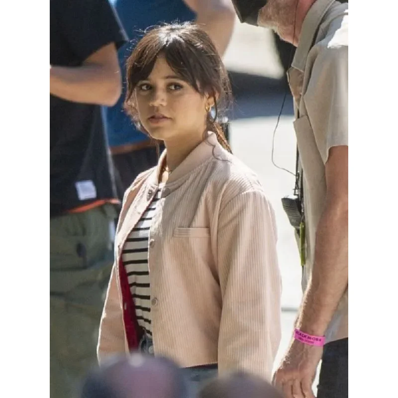 Scream 6 2023 Jenna Ortega Pink Bomber Jacket Cotton Jacket Linen Jacket Terry Jacket