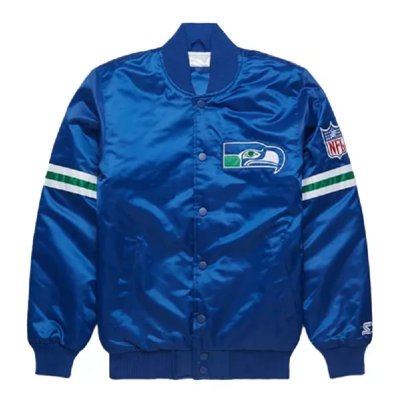 Starter Seattle Seahawks Varsity Jacket Satin Jacket Silk Jacket Chiffon Jacket