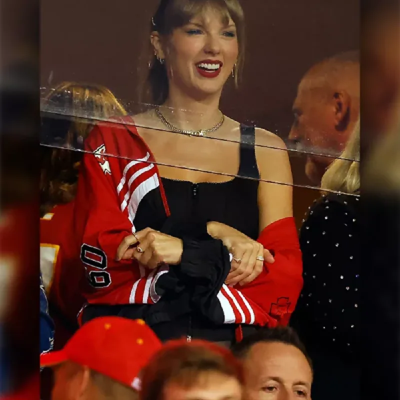 Taylor Swift Erin Andrews Chiefs Jacket Toggled Jacket Drawstring Jacket Belted Jacket