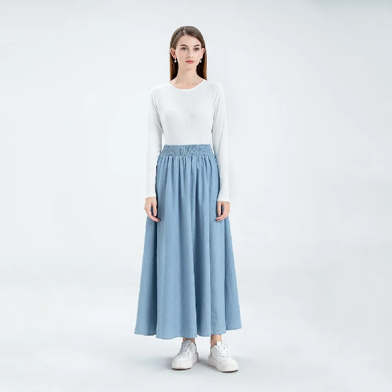 Family Clothes Big Girls  Summer Women Maxi Denim Skirts Cotton Lady Skirts Mum and Daughter Clothes,#1105 wool skirt thick