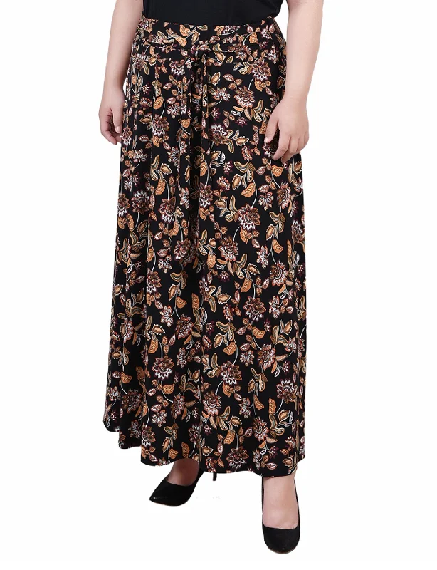 Plus Size Maxi Skirt With Sash Waist Tie linen skirt airy