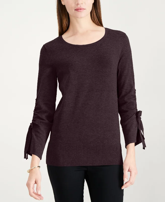 Alfani Bow Sleeve Sweater Layered Multi-layer Single Layer