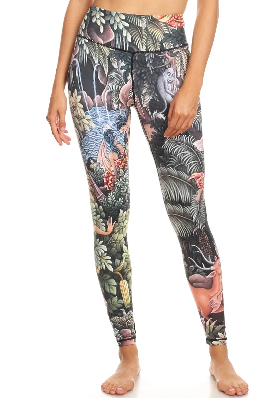 Balinese Goddess Dream Leggings Trendy Leather-Look Workout Leggings