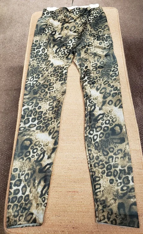 Baylor -- Women's Poly Fashion Leggings -- Brown Leopard Stylish Sweatproof Leggings