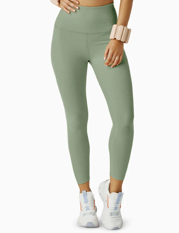 Spacedye Caught In The Midi High Waisted Legging - Minty Slate Heather Comfortable Lounge Leggings